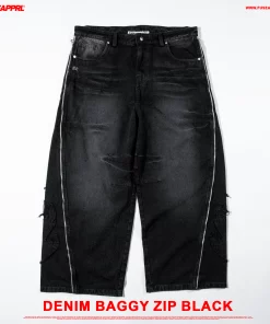 Denim Baggy Zip Black