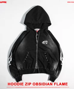 Hoodie Zip Obsidian Flame