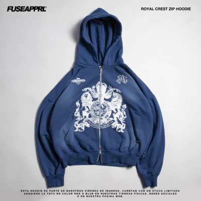 Royal Crest Zip Hoodie