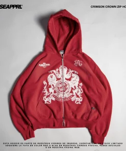 Crimson Crown Zip Hoodie