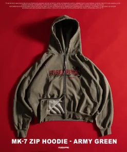 Mk-7 Zip Hoodie-Army Green