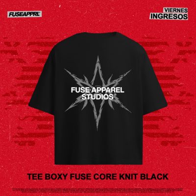 Tee Boxy Fuse Core Knit Black