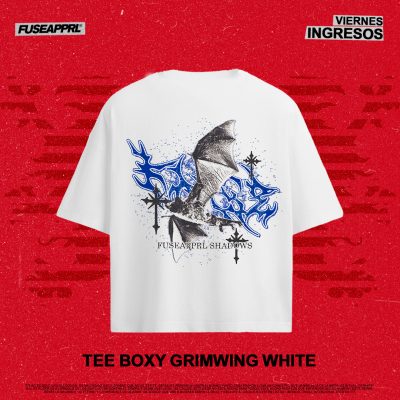 Tee Boxy Grimwing White