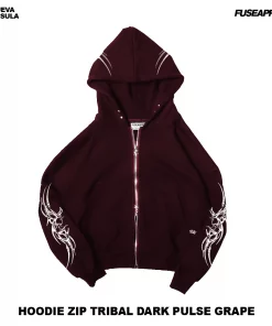 Hoodie Zip Tribal Darl Pulse Grape