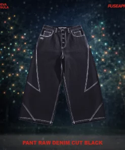 Pant Raw Denim Cut Black