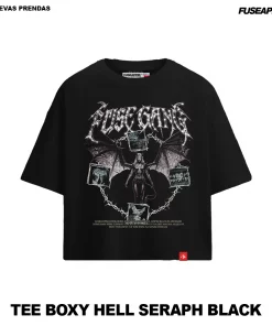 Tee boxy Hell seraph Black