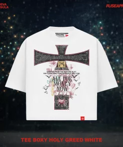 Tee Boxy Holy Greed White