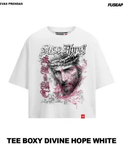 Tee boxy divine hope white