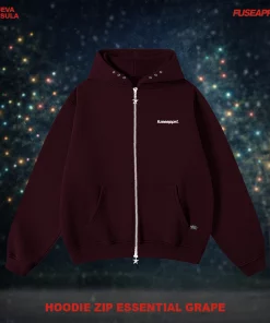 Hoodie Zip Essential Grape